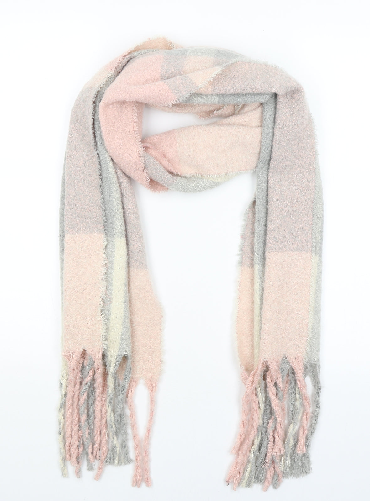 Preworn Womens Pink Plaid   Scarf