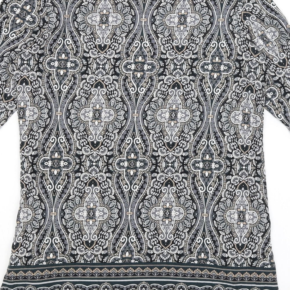 Wallis Womens Black Paisley  Tunic T-Shirt Size 16