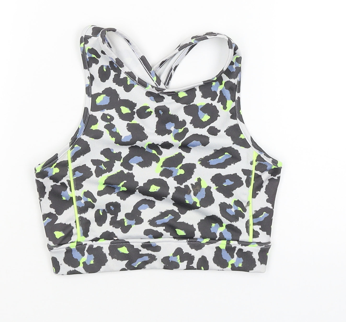 NEXT Girls Grey Animal Print  Cropped Tank Size 7-8 Years