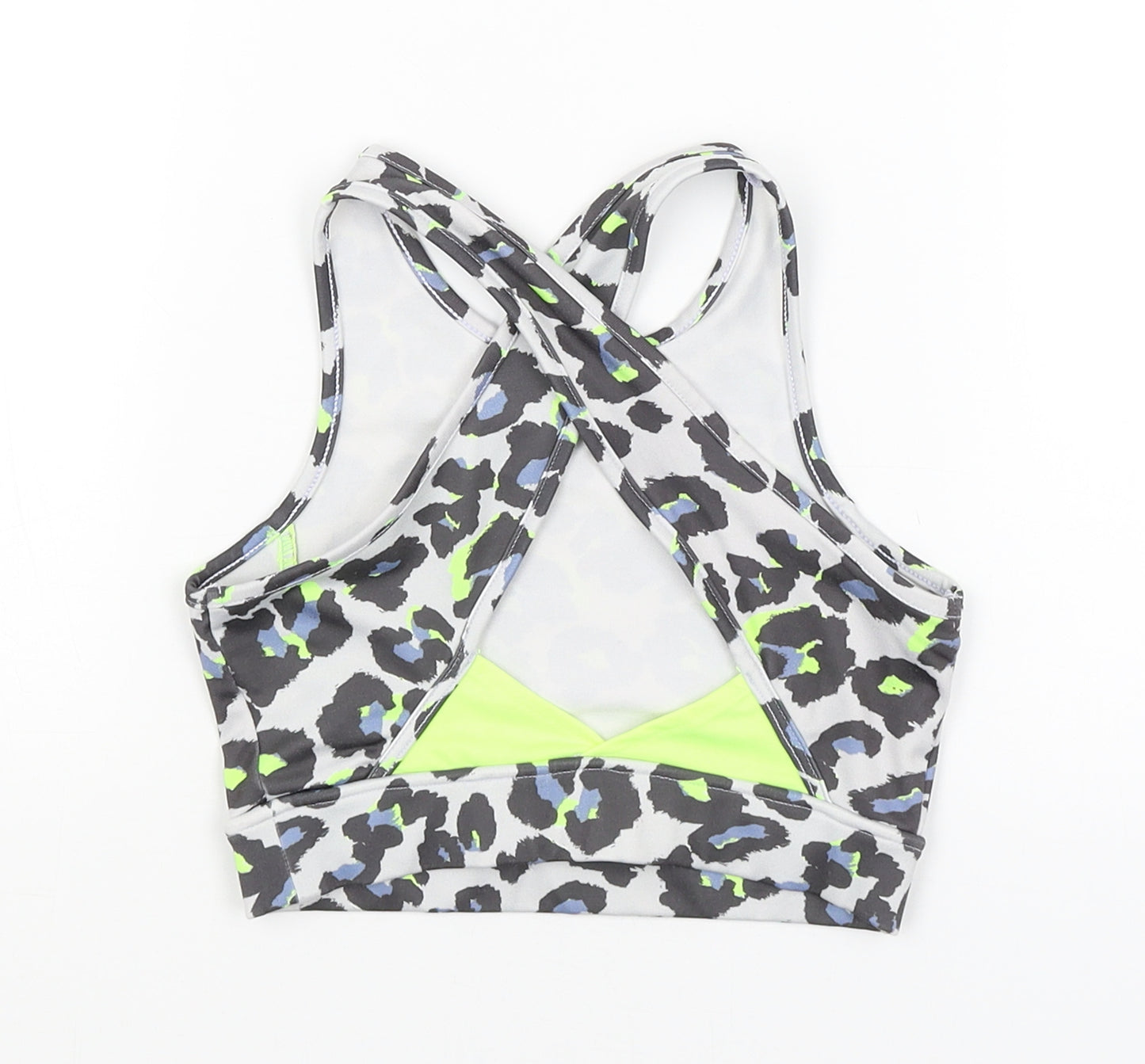 NEXT Girls Grey Animal Print  Cropped Tank Size 7-8 Years
