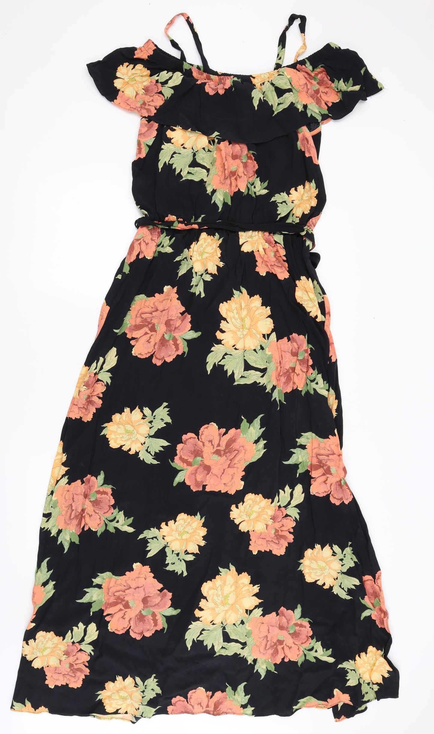 F&F Womens Black Floral  Slip Dress  Size 16