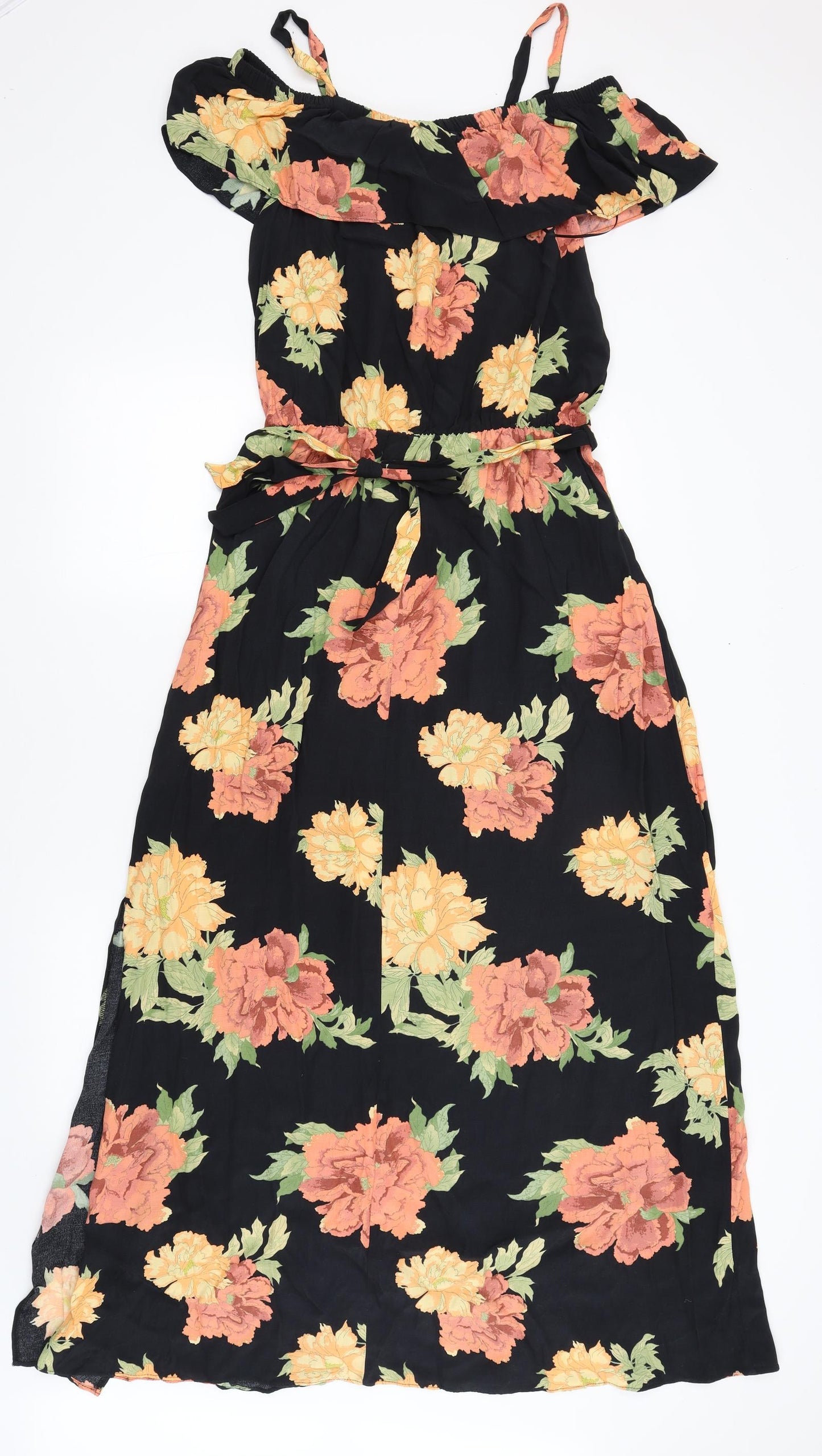 F&F Womens Black Floral  Slip Dress  Size 16