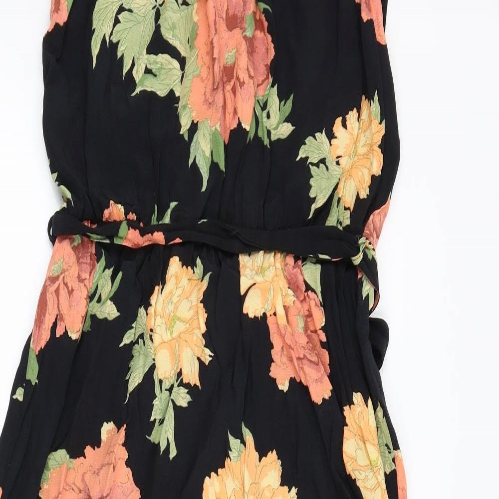 F&F Womens Black Floral  Slip Dress  Size 16