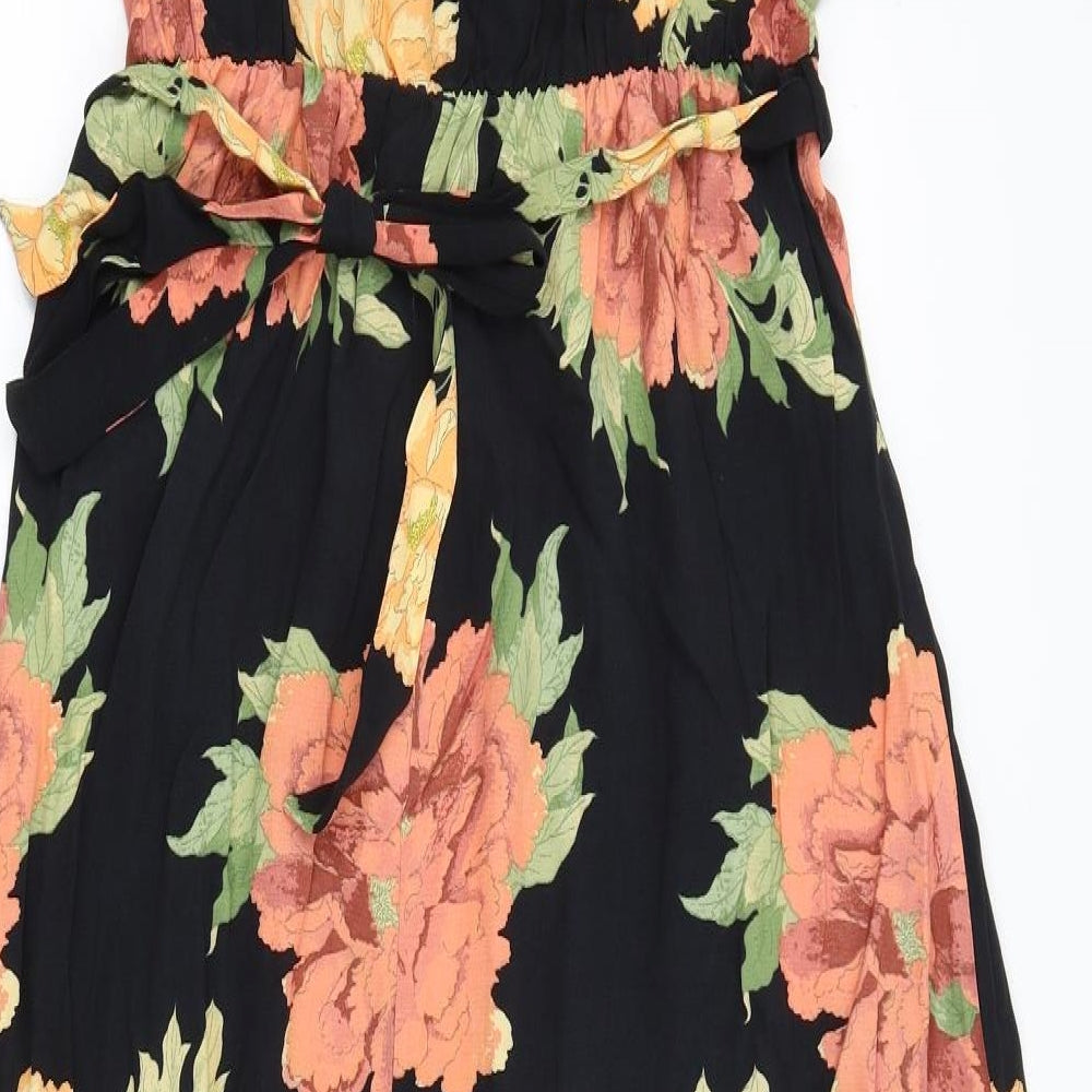 F&F Womens Black Floral  Slip Dress  Size 16