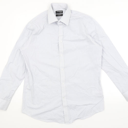 The Collection Mens Blue Striped   Button-Up Size 16