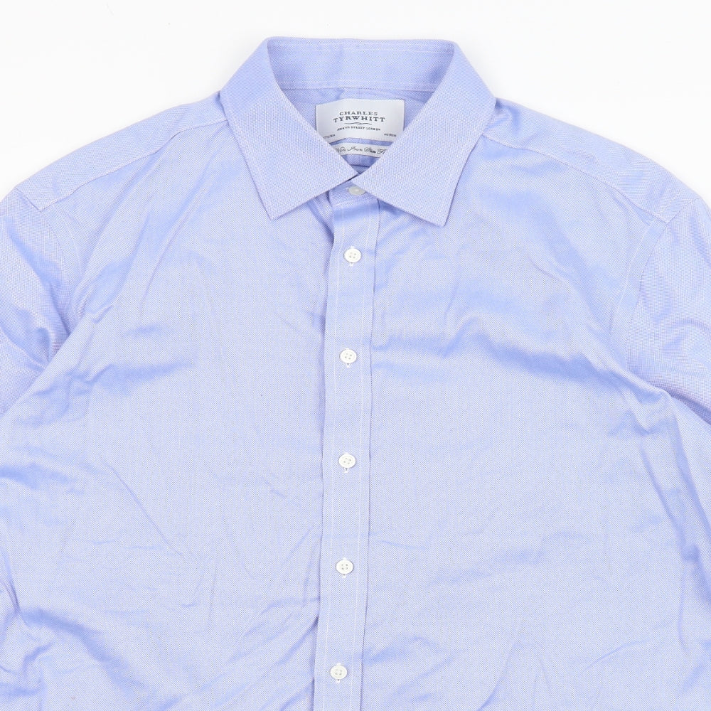 Charles Tyrwhitt Mens Blue    Dress Shirt Size 17.5