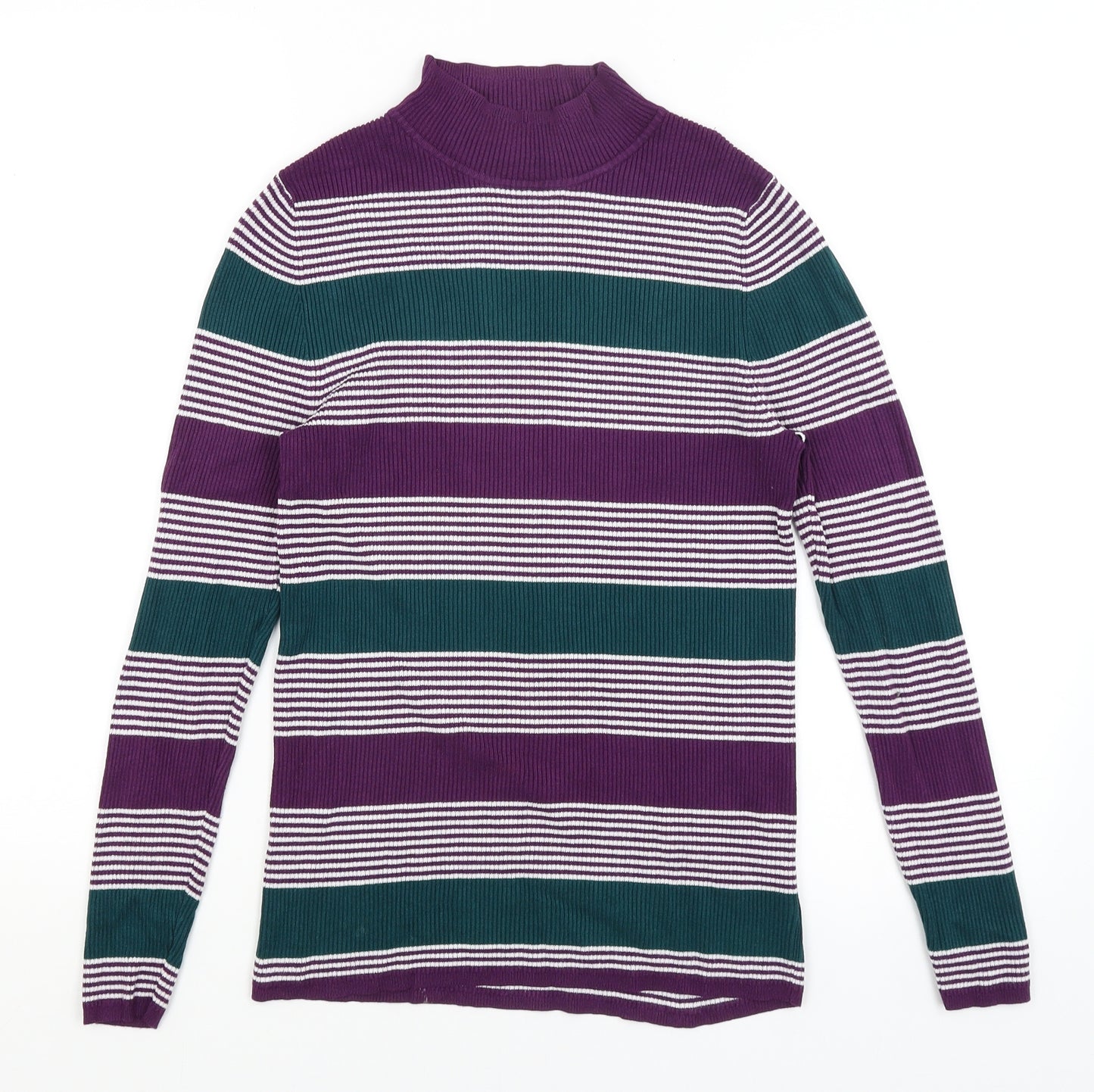 George Womens Purple Striped  Pullover Jumper Size 14