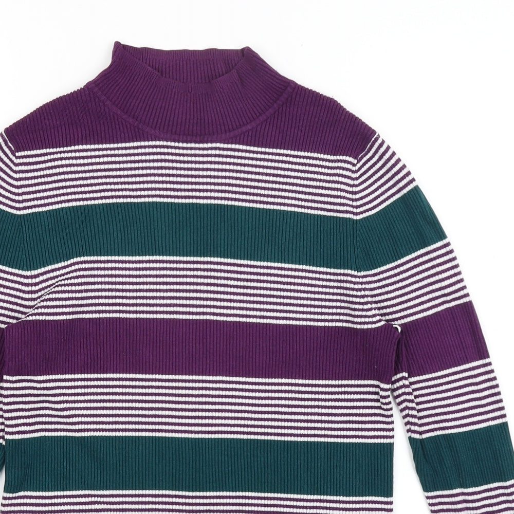George Womens Purple Striped  Pullover Jumper Size 14