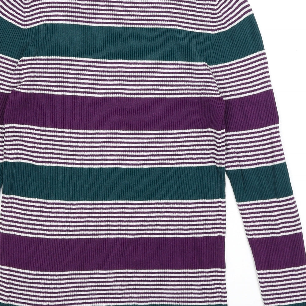 George Womens Purple Striped  Pullover Jumper Size 14