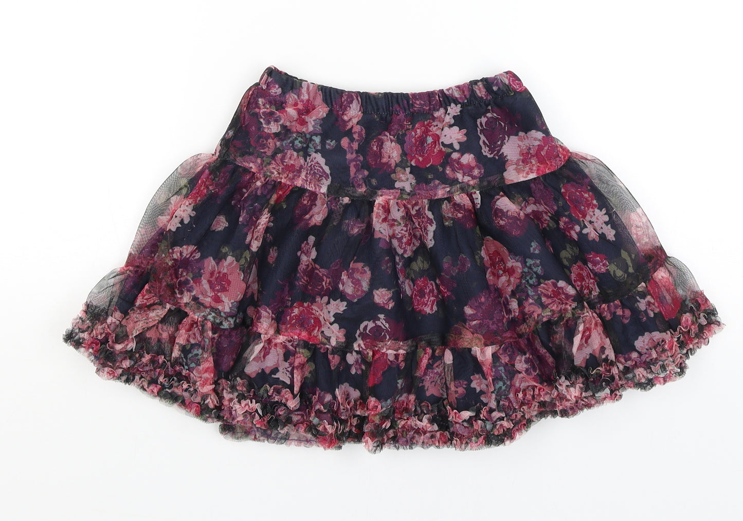 H&M Girls Blue Floral  Tutu Skirt Size 6-7 Years