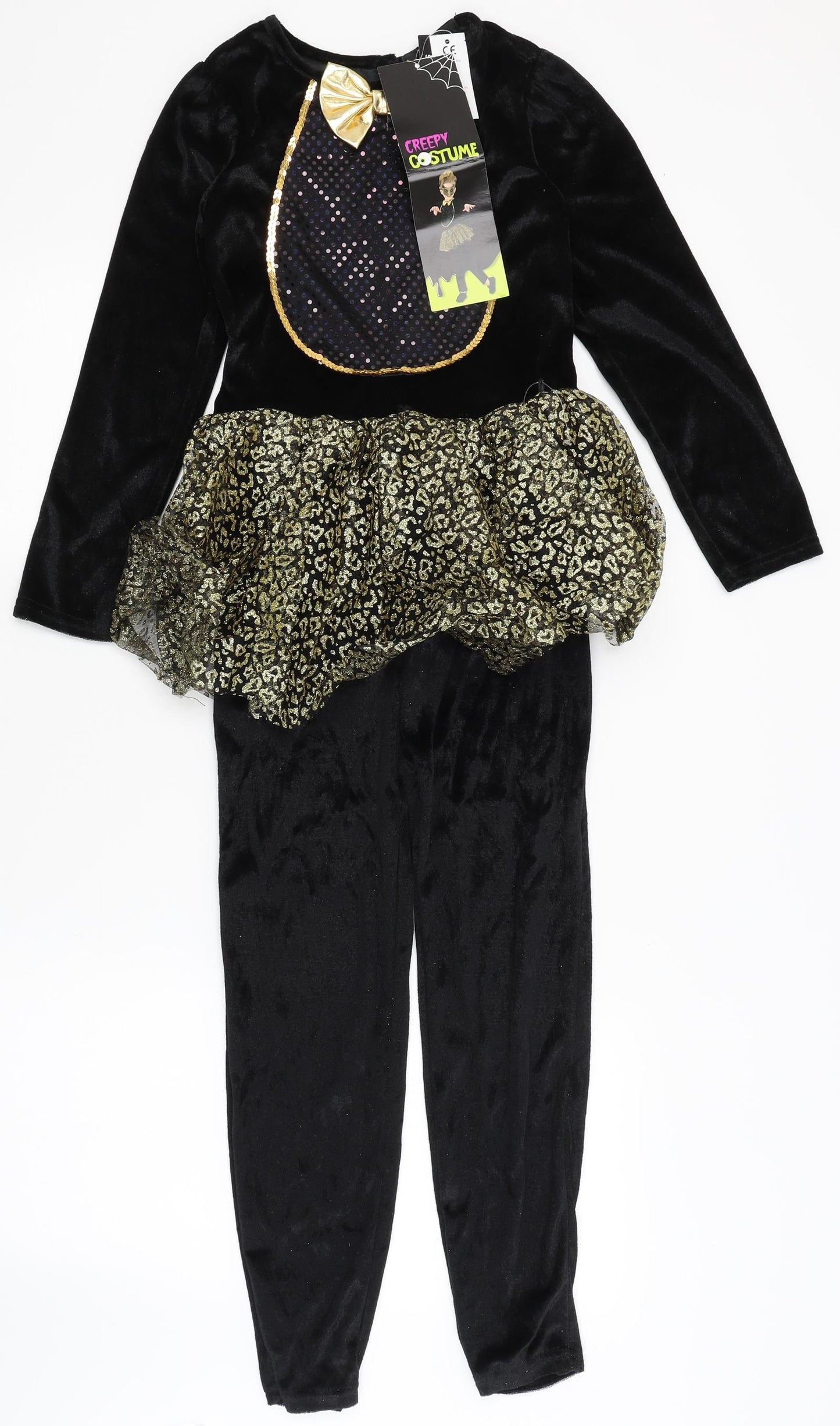 George Girls Black   Catsuit One-Piece Size 9-10 Years L21 in - Fancy Dress