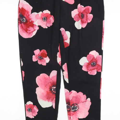 John Rocha Womens Black Floral  Capri Trousers Size 10 L29 in