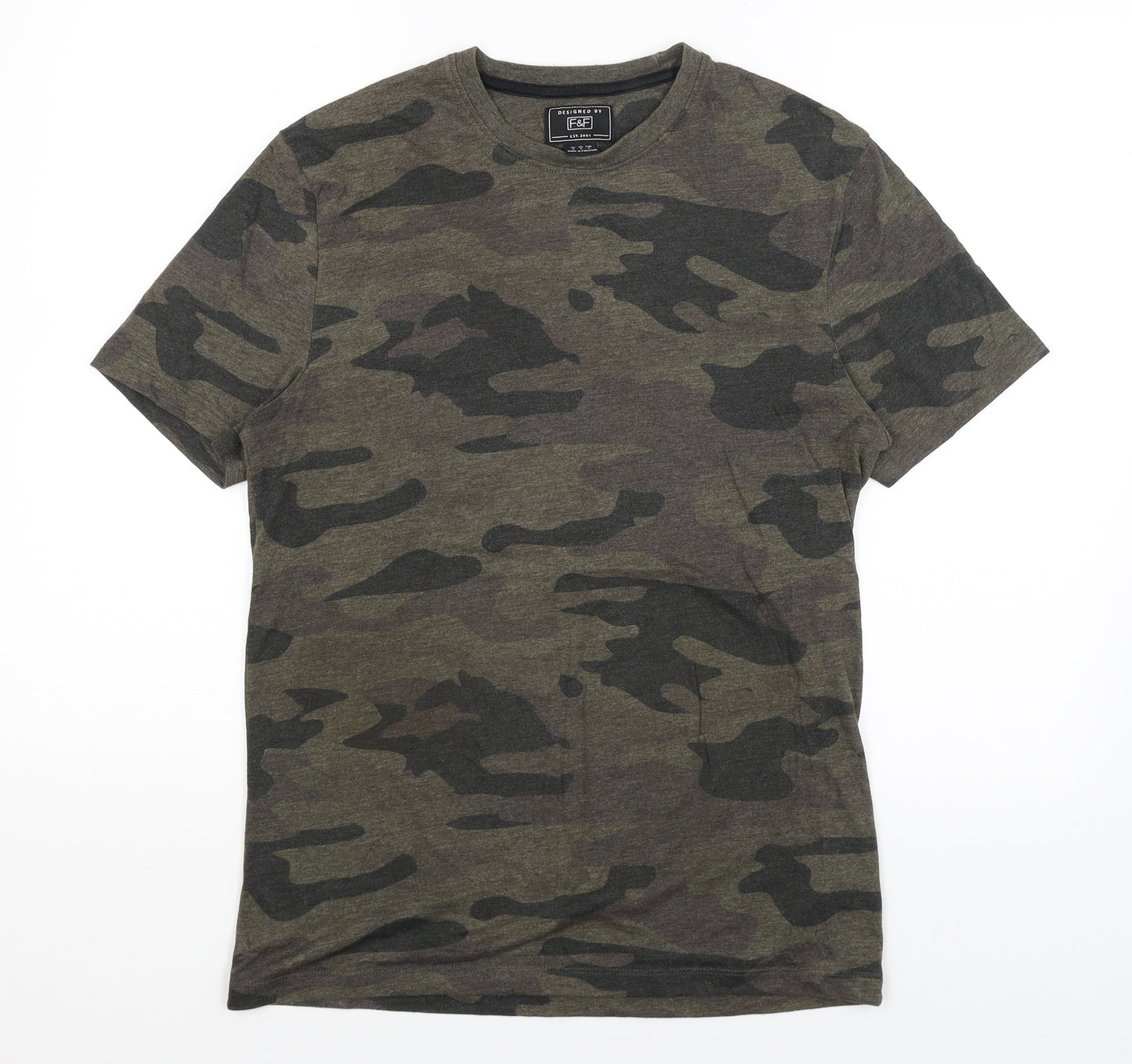 F&F Mens Green Camouflage   T-Shirt Size S