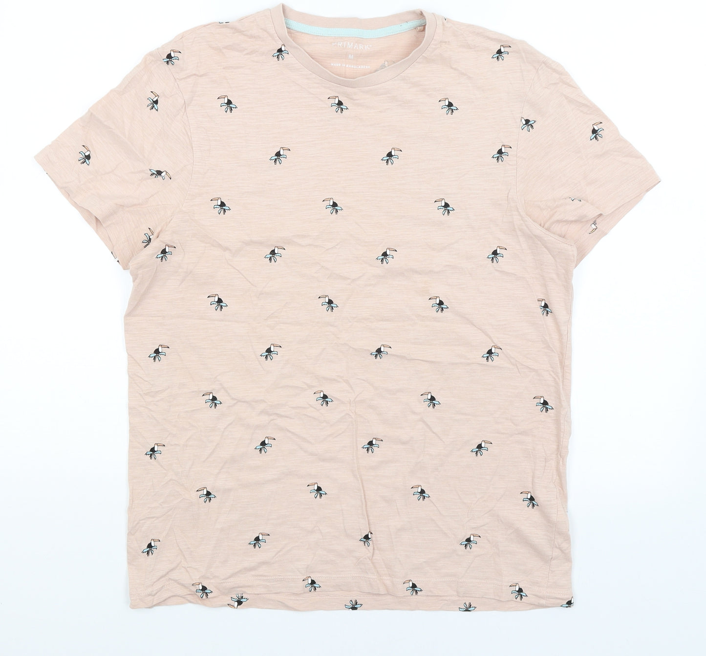 Primark Mens Pink    T-Shirt Size M  - Toucans