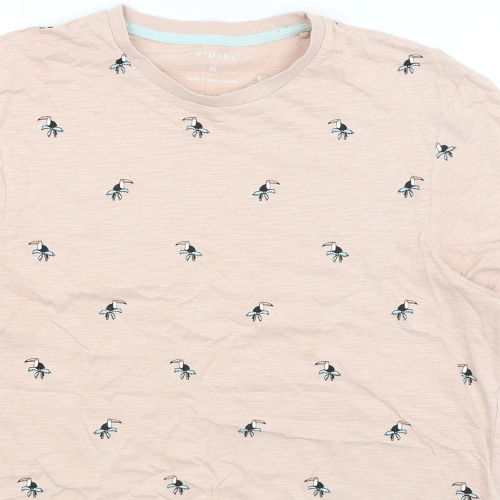 Primark Mens Pink    T-Shirt Size M  - Toucans
