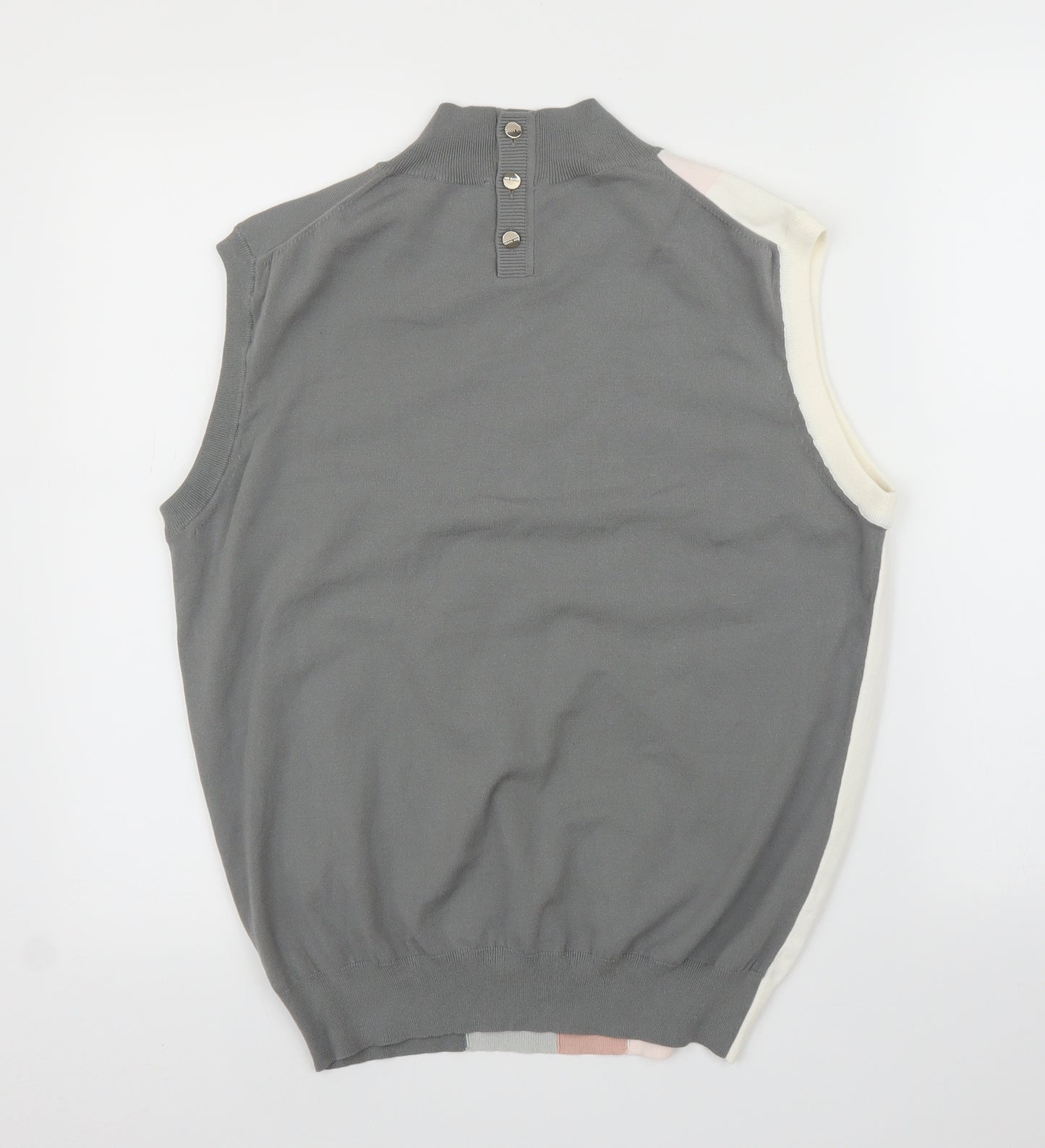 Ted Baker Womens Grey Striped  Vest Jumper Size M
