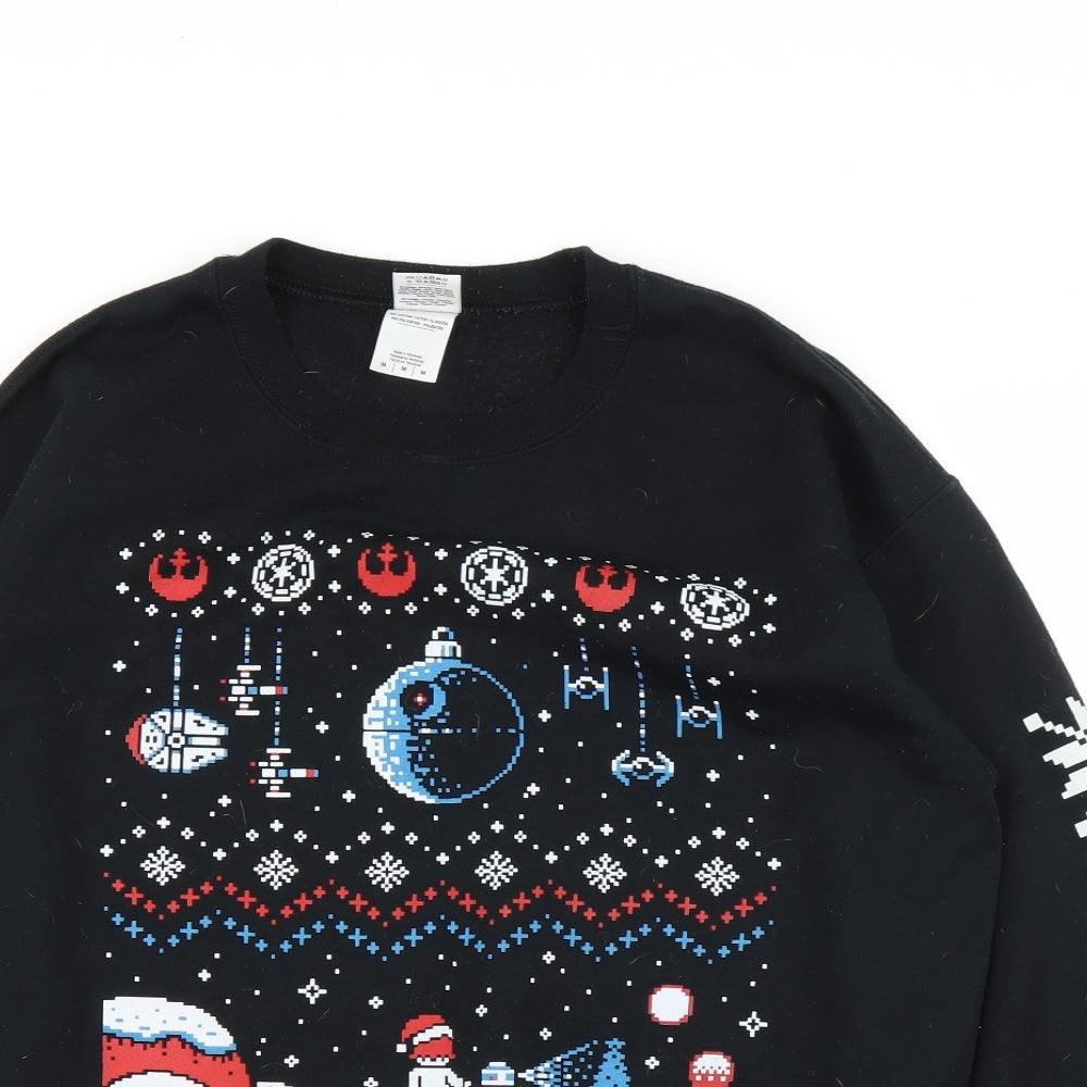 Gildan Mens Black   Pullover Jumper Size M  - Christmas