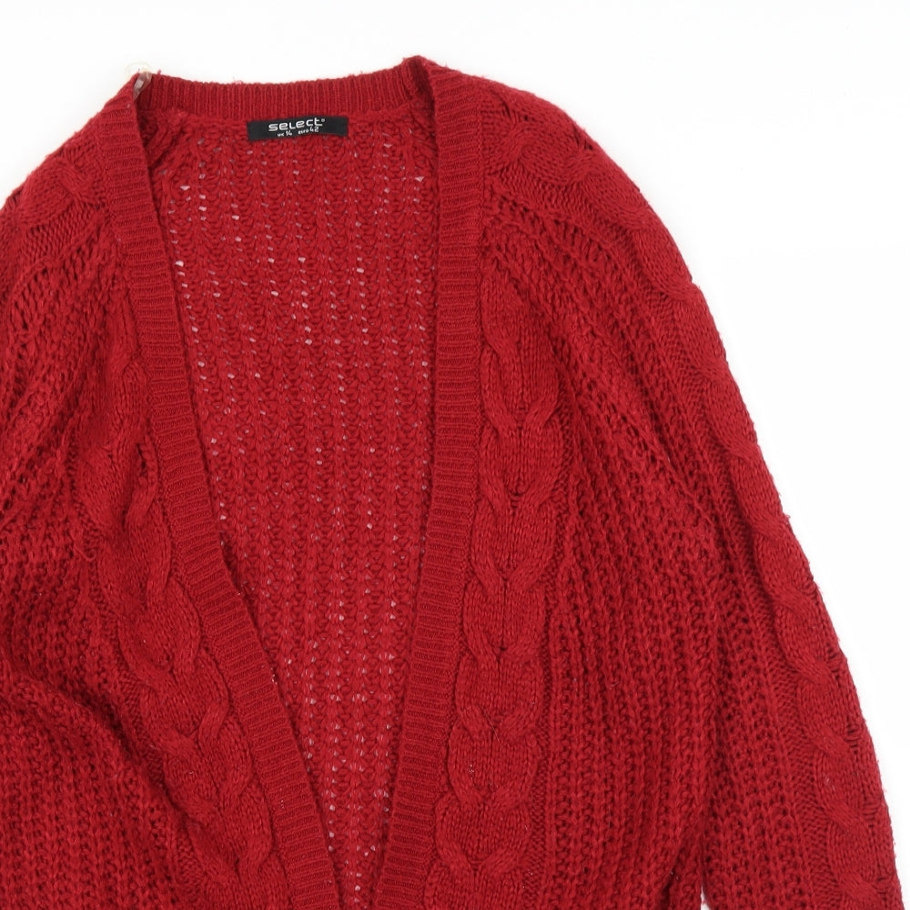 Select Womens Red   Cardigan Jumper Size 14