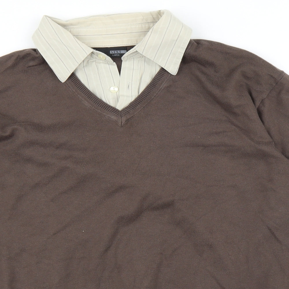NEXT Mens Brown   Pullover Jumper Size L