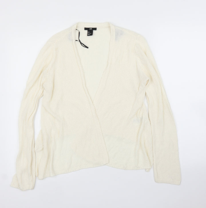 H&M Womens Ivory Cardigan Jumper Size S