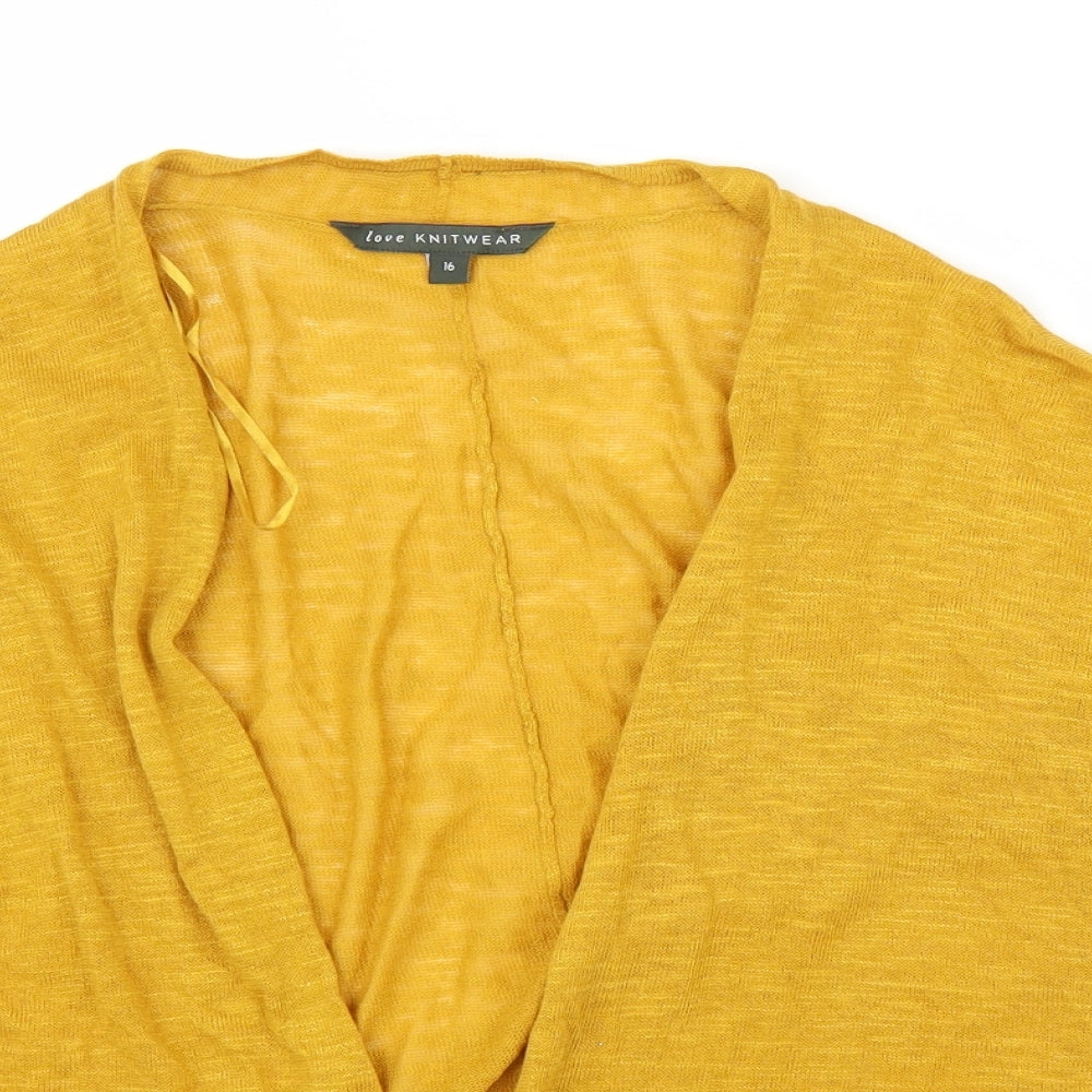 Bonmarché Womens Yellow   Cardigan Jumper Size 16