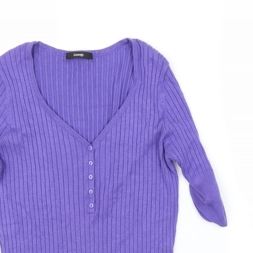 George Womens Purple   Basic Blouse Size 14