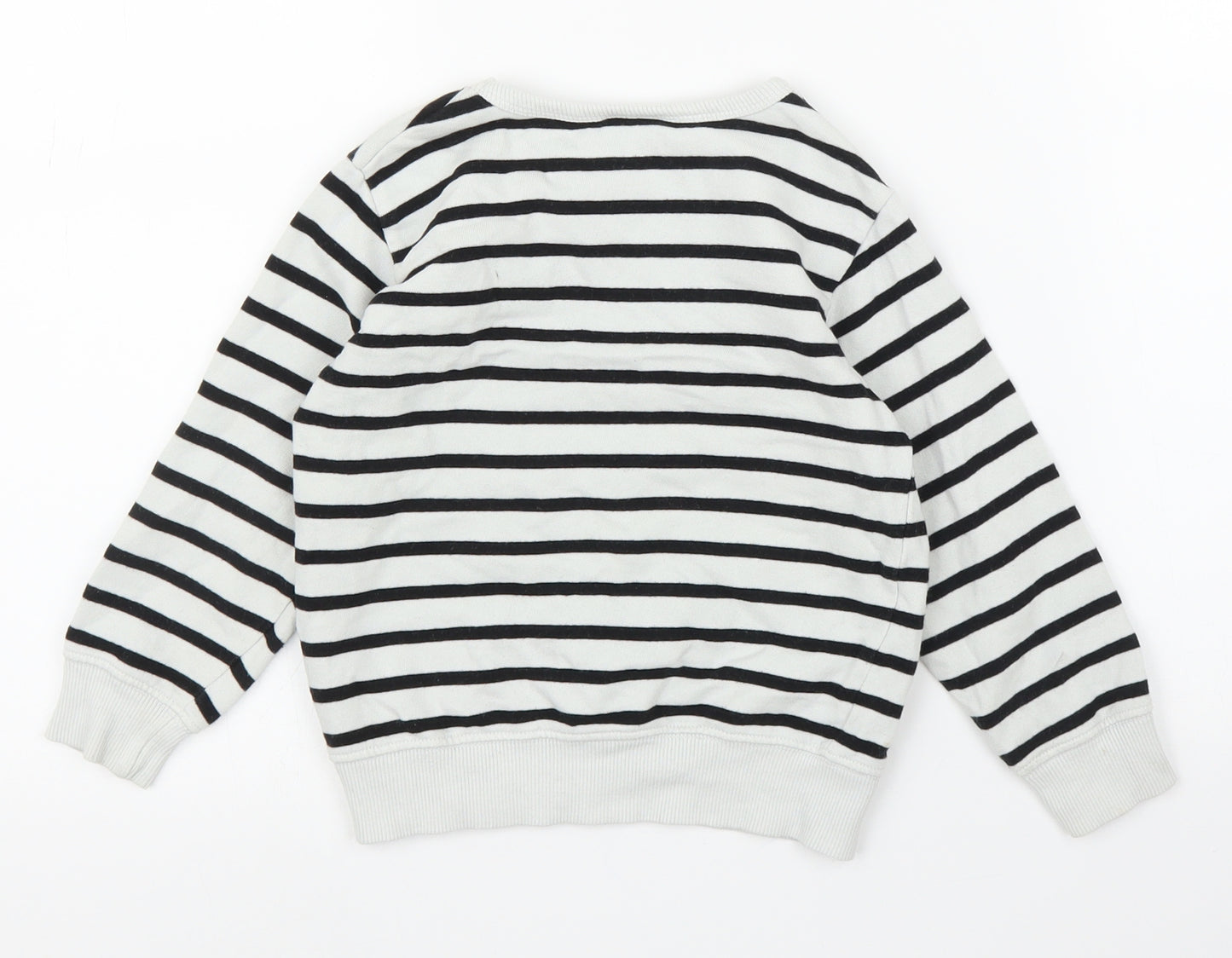 NEXT Girls White Striped  Pullover Sweatshirt Size 3-4 Years