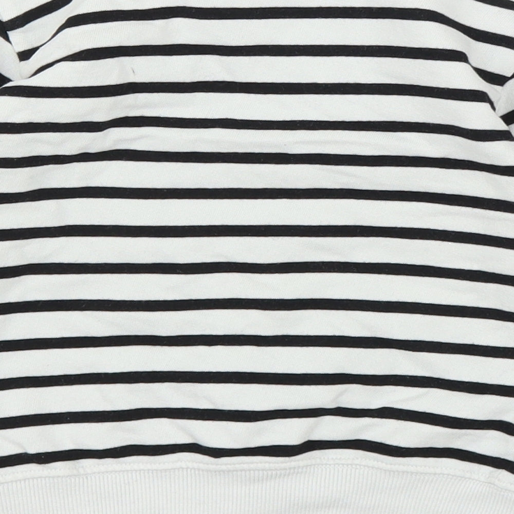 NEXT Girls White Striped  Pullover Sweatshirt Size 3-4 Years