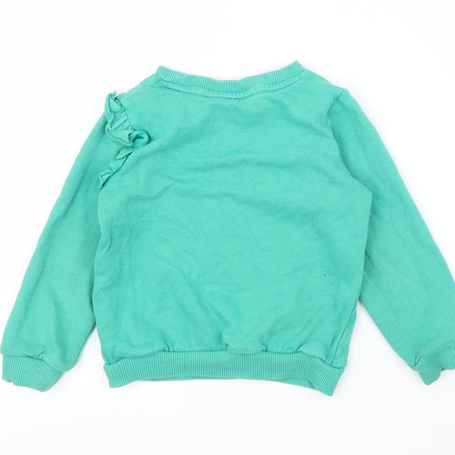 George Girls Green   Pullover Jumper Size 2-3 Years