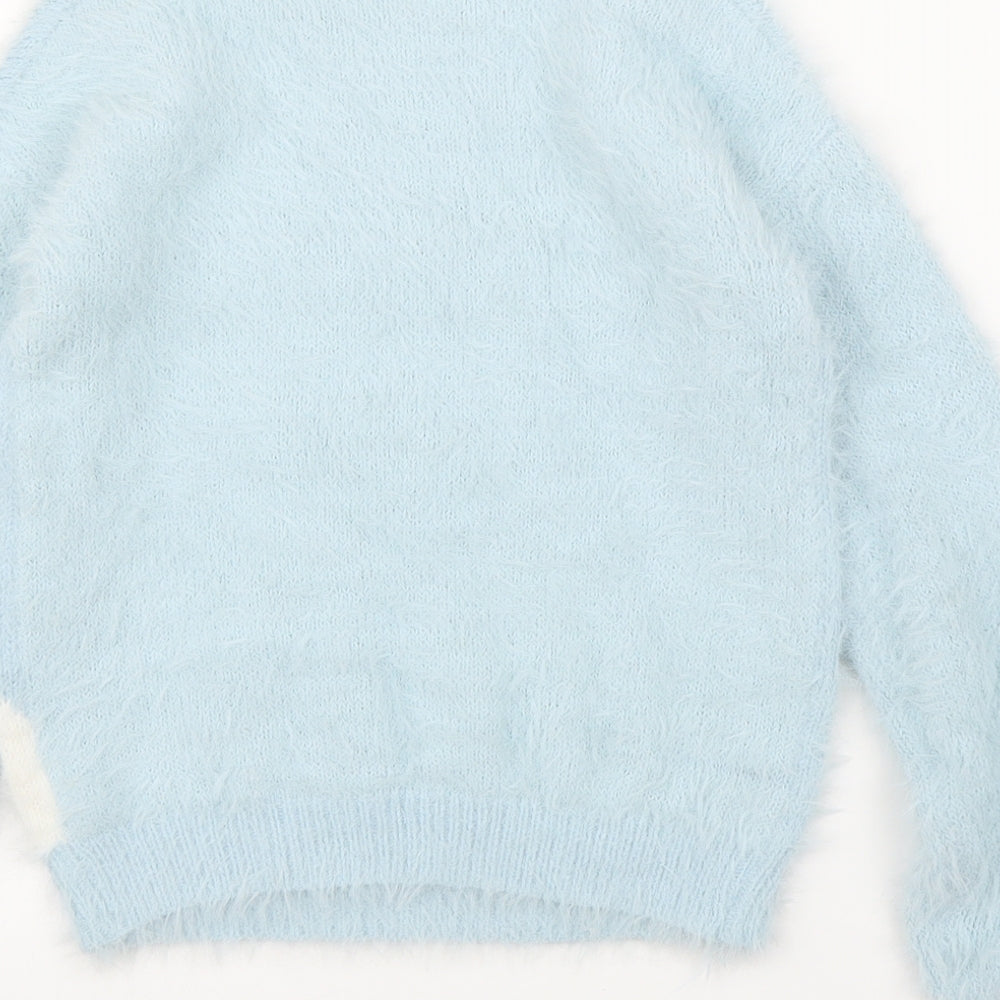 F&F Girls Blue   Pullover Jumper Size 7-8 Years  - Unicorn