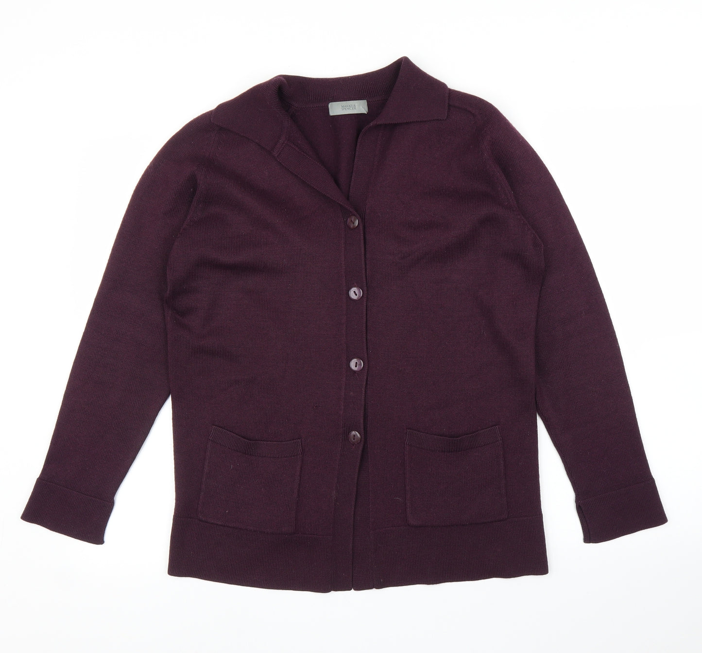 M&S Womens Purple   Cardigan Jumper Size 14