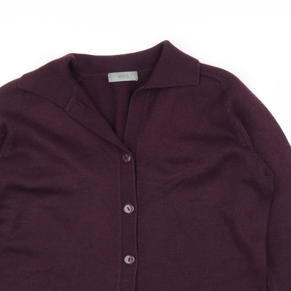 M&S Womens Purple   Cardigan Jumper Size 14