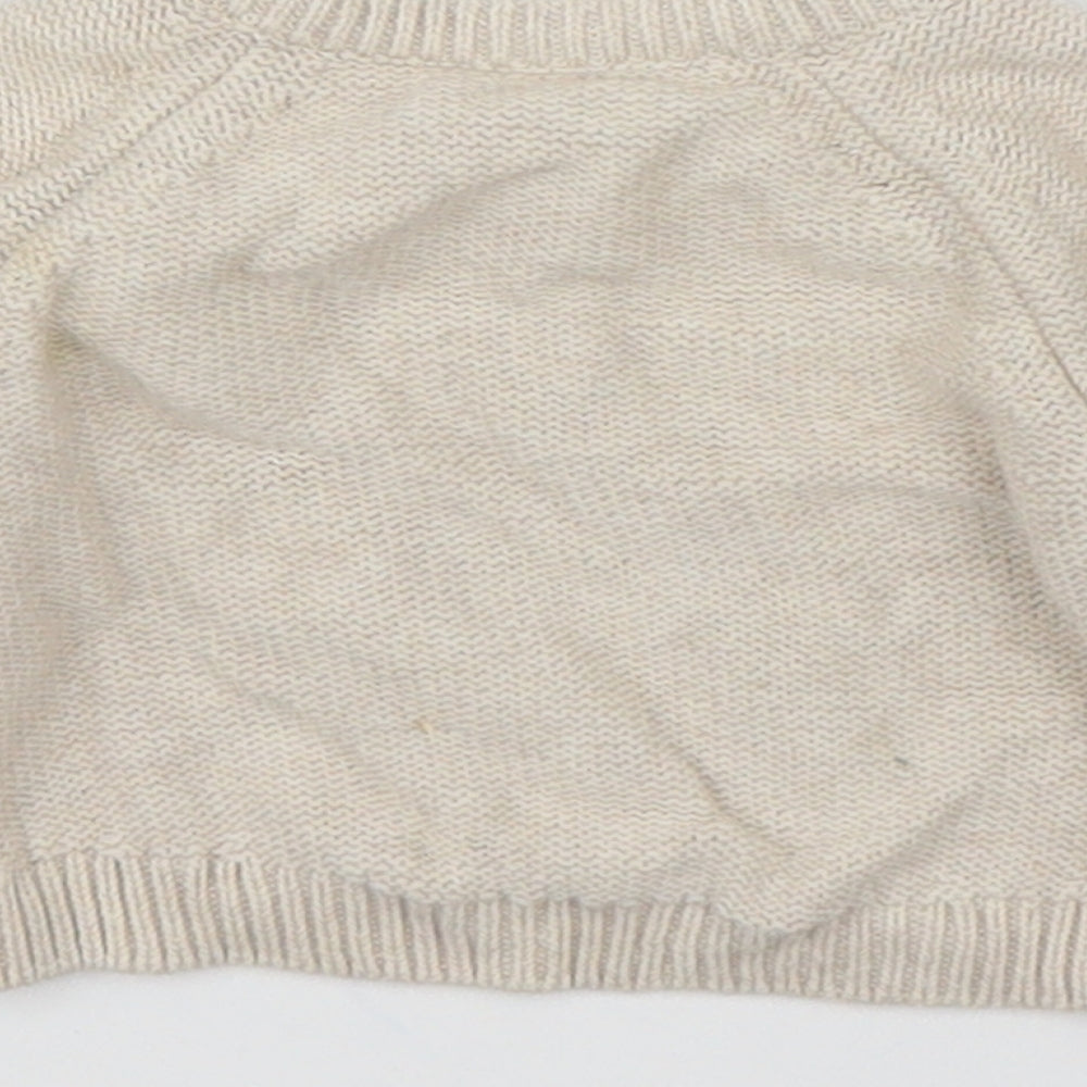 Nutmeg Girls Beige Floral  Pullover Jumper Size 0-3 Months