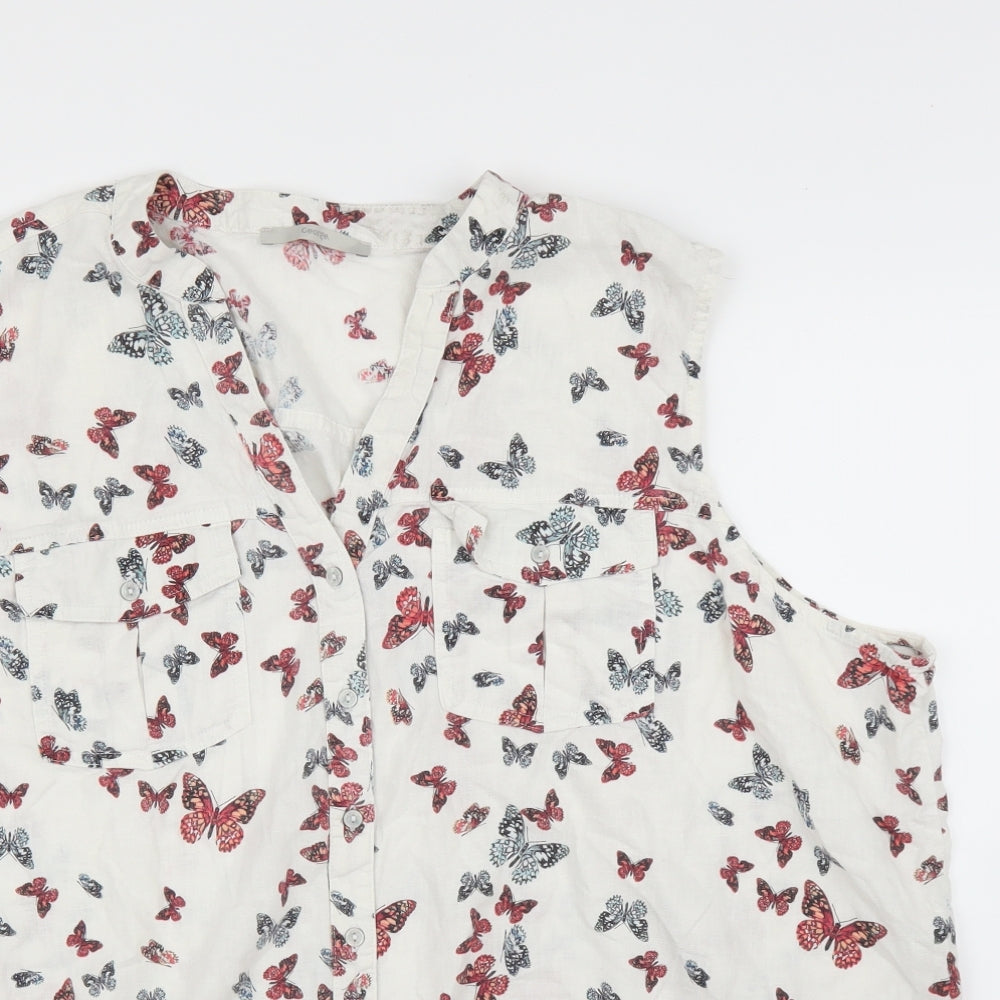 George Womens White   Basic Blouse Size 24  - Butterflies
