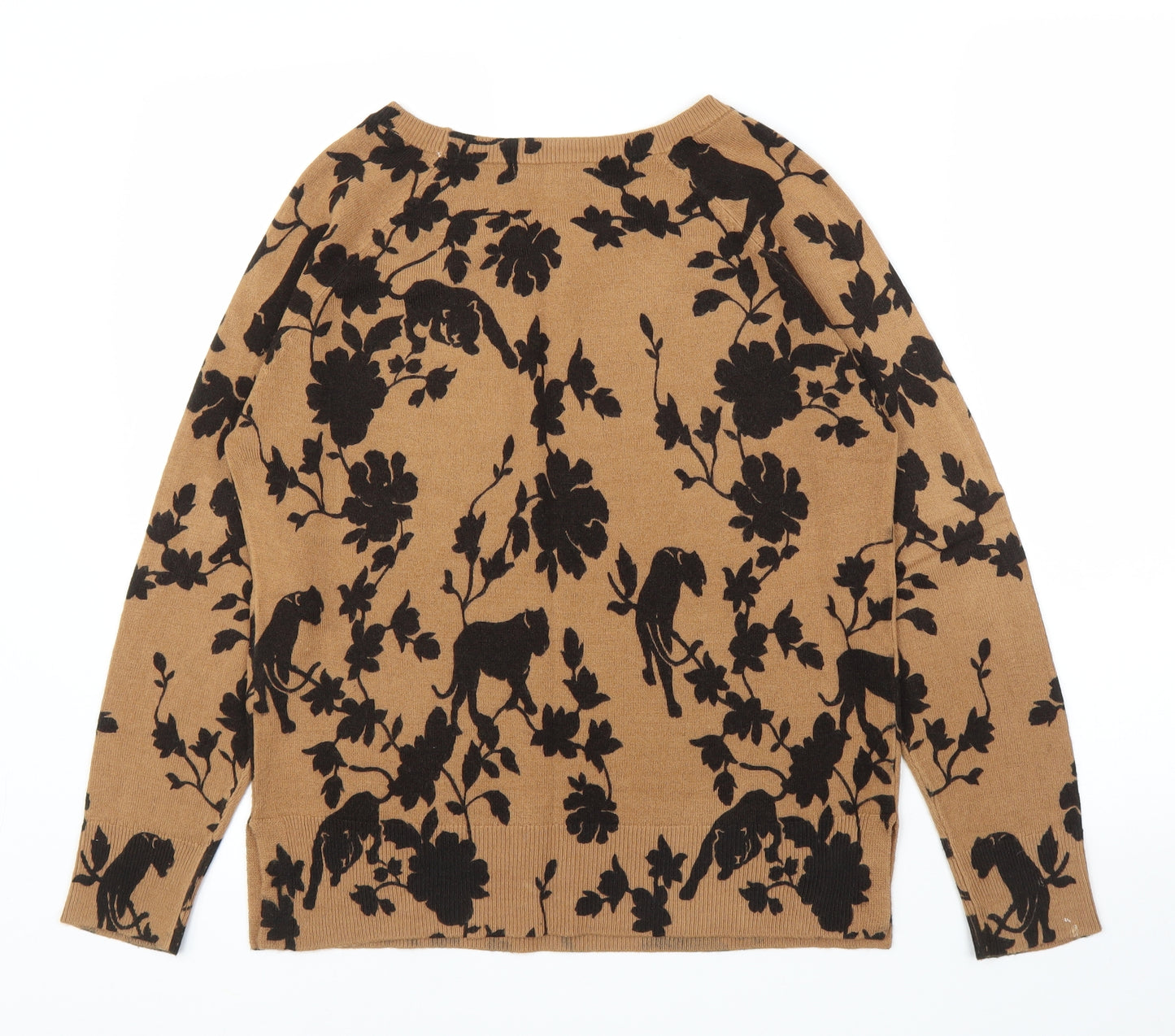 NEXT Womens Brown Floral  Pullover Jumper Size 8