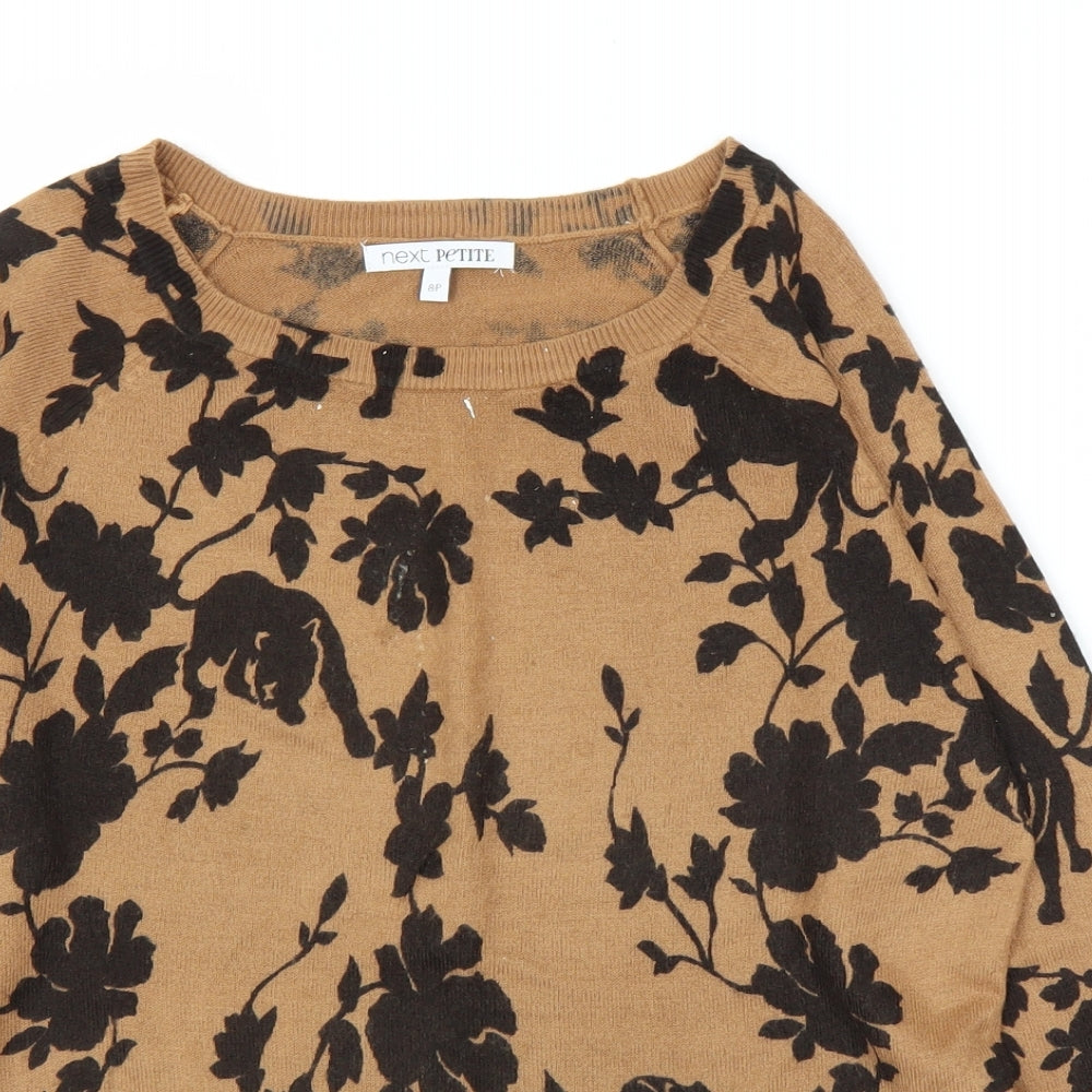NEXT Womens Brown Floral  Pullover Jumper Size 8