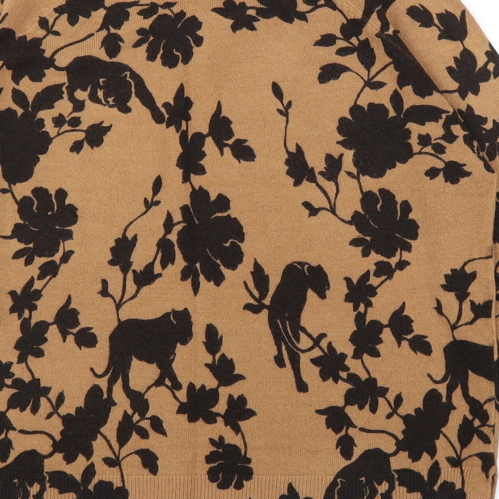 NEXT Womens Brown Floral  Pullover Jumper Size 8