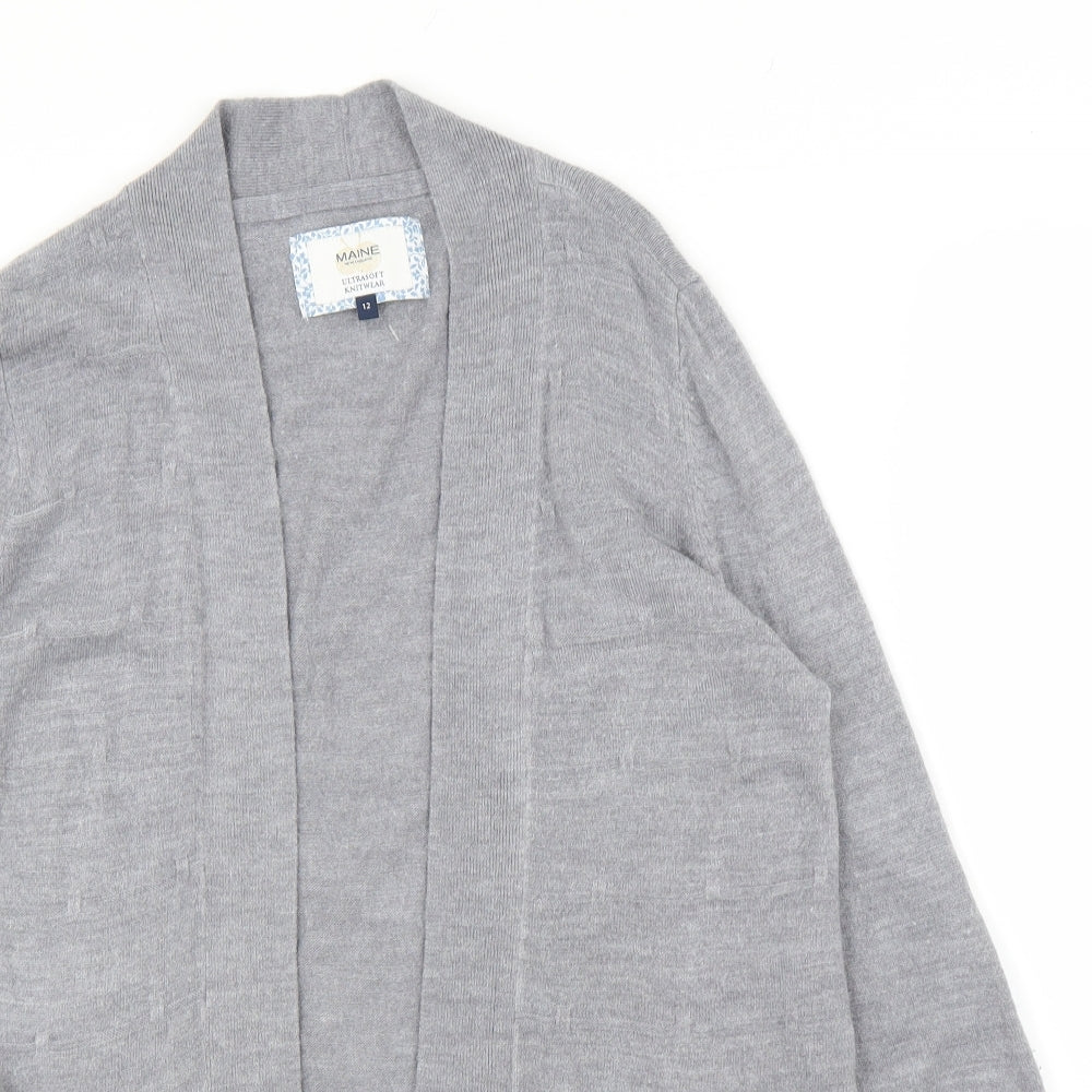 Maine Womens Grey   Cardigan Jumper Size M