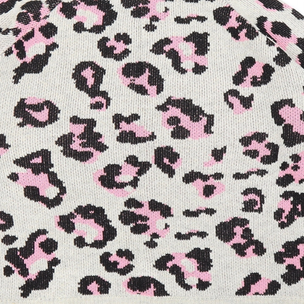 F&F Womens Beige Animal Print  Pullover Jumper Size 10  - Leopard print