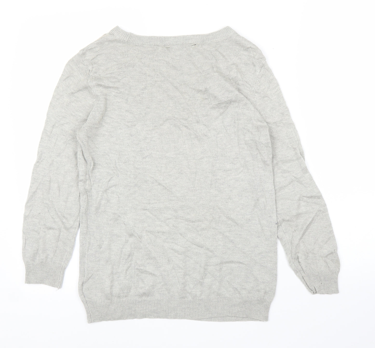 Dorothy Perkins Womens Grey Floral  Pullover Jumper Size 10