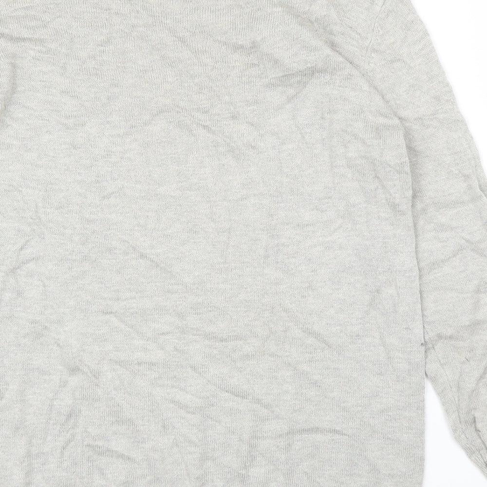 Dorothy Perkins Womens Grey Floral  Pullover Jumper Size 10