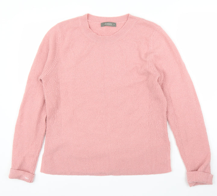 Oasis Womens Pink Pullover Jumper Size M
