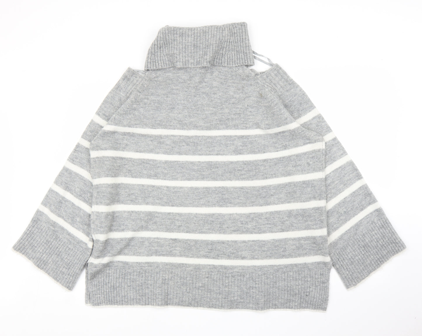 River Island Womens Grey Striped  Pullover Jumper Size 16