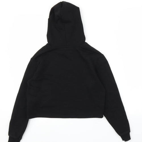 Matalan Girls Black   Pullover Hoodie Size 10-11 Years  - Cropped