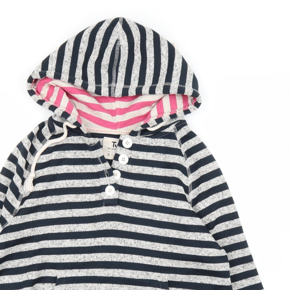 TU Womens Blue Striped  Pullover Hoodie Size 16