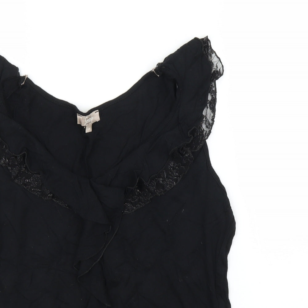 Soon Womens Black   Basic Tank Size 14