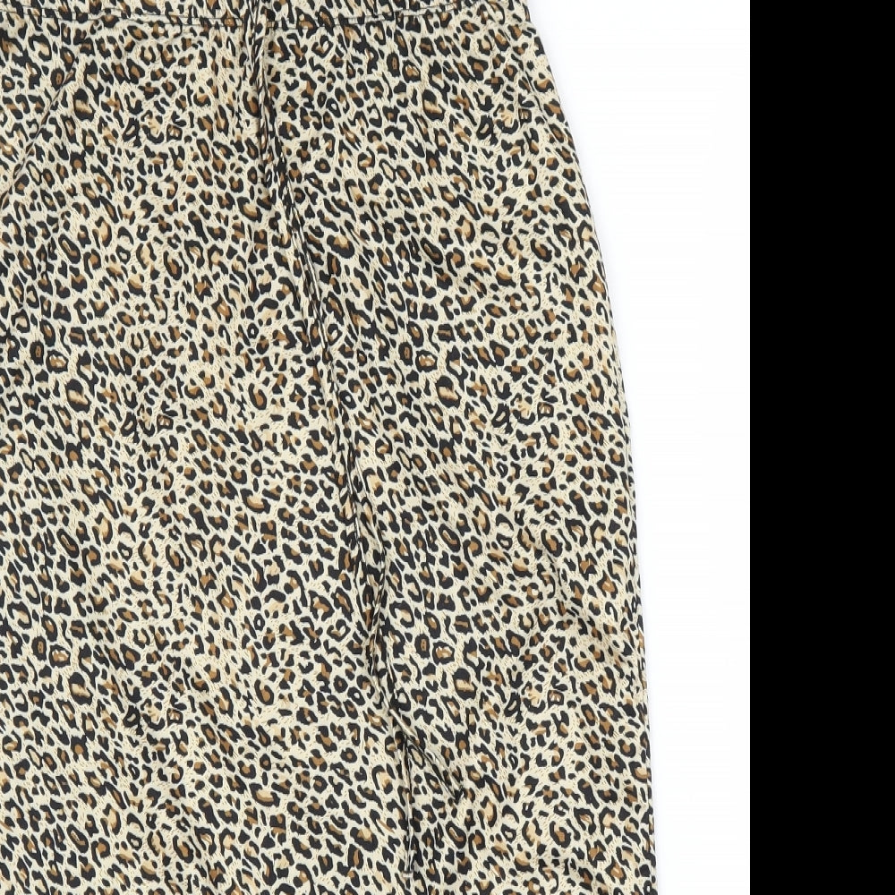 SheIn Womens Beige Animal Print  Basic Blouse Size M  - Leopard print