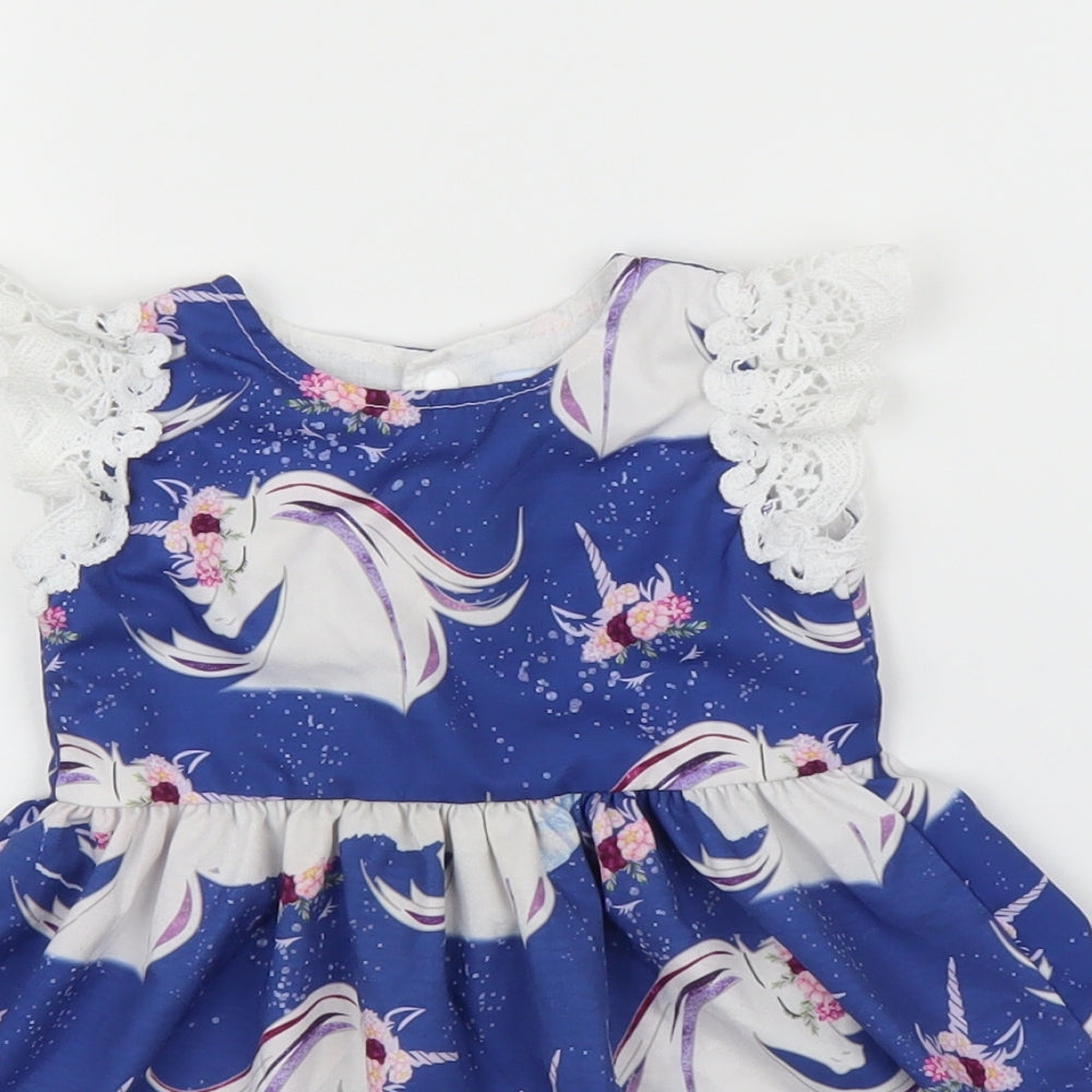 CANIS Girls Blue   A-Line  Size 12 Months  - Unicorn