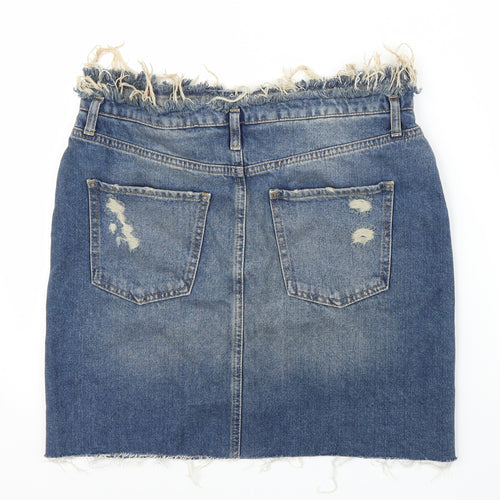 River Island Womens Blue  Denim A-Line Skirt Size 12