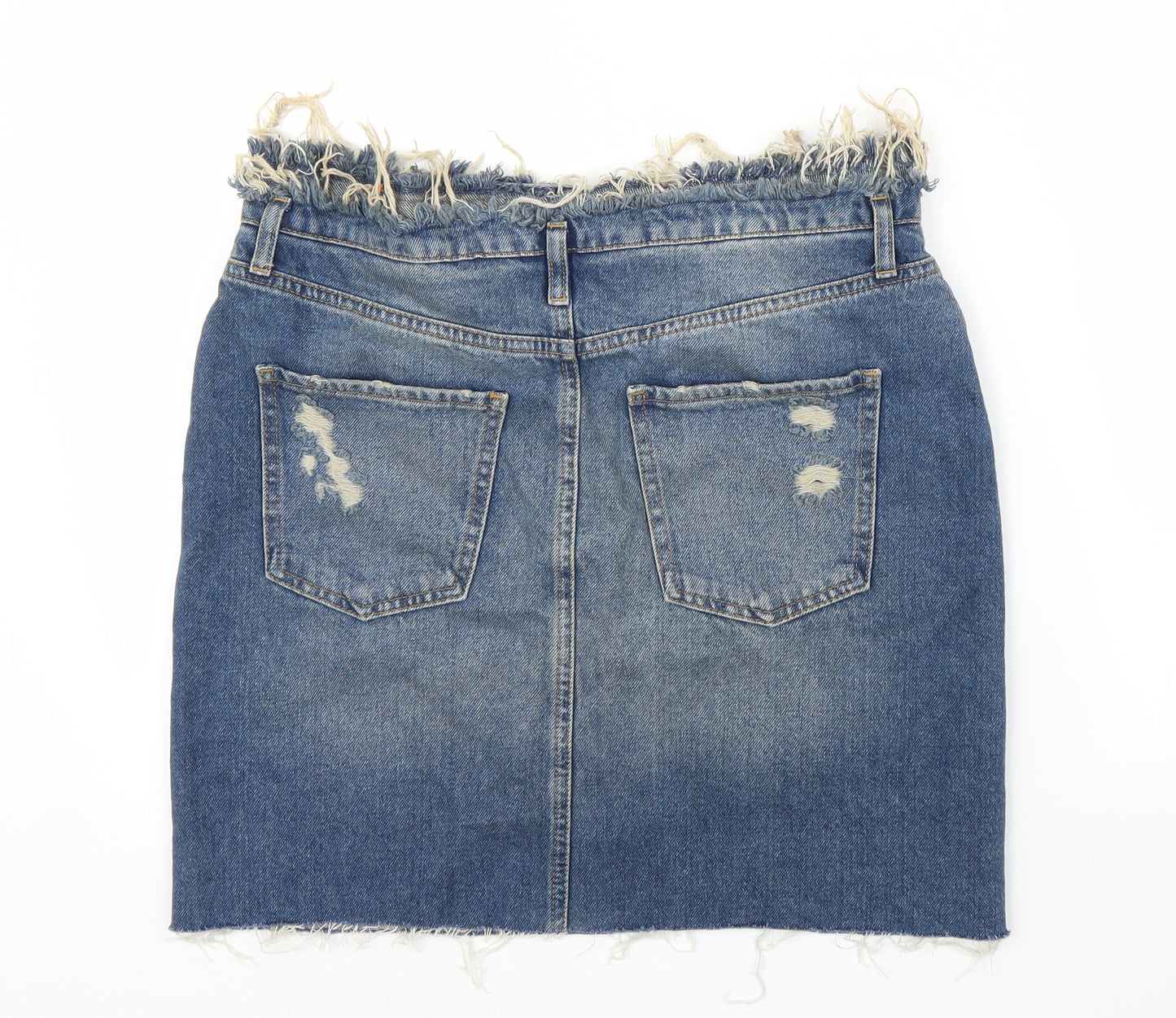 River Island Womens Blue  Denim A-Line Skirt Size 12